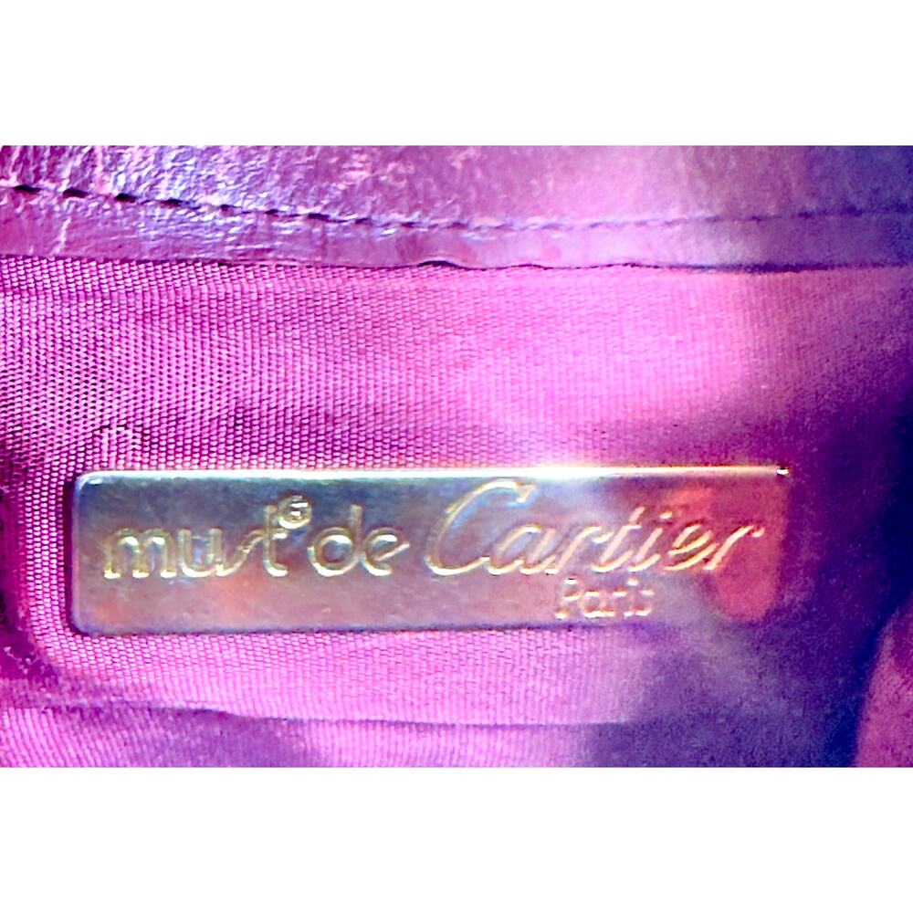 Vintage Cartier Must De Cartier Burgundy Leather Bucket Bag w/ COA & Dust Bag - Picture 10 of 13